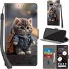 Haninsuze Cover per Google Pixel 7A Custodia Cover Pelle Libro Portafoglio con Porta Carte Magnetica Protezione Antiurto Cuoio Flip Case Custodia Cover per Google Pixel 7A, Gatto