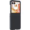 GIOPUEY Case Compatible with Motorola RAZR 60, PU Leather + Hard PC Cover, Special Leather Texture Phone Case, Anti-Fingerprint, Anti-Scratch - Black-1