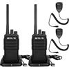 Retevis RT617 Walkie Talkie con Microfono, PMR446 Ricaricabile 16 Canali, CTCSS/DCS Senza Licenza, VOX Scan Squelch, Walkie Talkie Professionali per la Sicurezza (2 Pezzi, Nero)