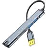QIANRENON Hub 5 in 1 USB 2.0 a USB 2.0 TRRS 3,5 mm Audio TF/SD Card Reader Multi Function Port Replicator Adapter, per Laptop TF/SD Memory Card ISO 4 Pole Cuffie
