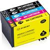 BYBEIBY 405XL Cartucce Compatibile per Epson 405 XL 405XL Cartuccia d'inchiostro per Epson WF-3820 WF-3825 WF-4820 WF-4825 WF-4830 WF-7830 WF-7835 WF-7840 (5 Pack, 2Nero/Ciano/Magenta/Giallo)