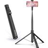 KraftGeek Bastone per selfie con apertura automatica per iPhone, 66 JustTap, treppiede per telefono, nero