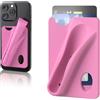 Leeneen Custodia per telefono con supporto per lucidalabbra, in silicone adesivo, porta carte di credito con porta lucidalabbra, grazioso portafoglio e porta balsamo per labbra, per tutti gli