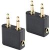 Fsttre 2 Pezzi Adattatore per Aereo Adattatore Audio Jack da 3,5 mm, Convertitore Volo di Qualità Placcato oro, Adattatori per Presa per Cuffie Aereo per Sistemi Multimediali