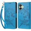 KENHONER Compatibile Cover con Xiaomi Redmi 13C,Cover per Redmi 13C 5G, Premium Pelle PU Portafoglio Flip Libro Custodia Cover per Redmi 13C 4G [Protezione Completa] - Blu