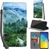 PHINIENLAND Cover per Samsung Galaxy S10e custodia portafoglio Foresta | 3 scomparti carte, 1 tasca banconote, Chiusura magnetica, Supporto, Pelle PU flip cover per Samsung S10e