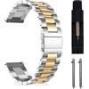 MaEiol 20mm Cinturino Metallo per Samsung Galaxy Watch FE/Galaxy Watch 7/6 /5/4 40mm 44mm,Galaxy Watch 6 Classic 43mm 47mm, Galaxy Watch 5 Pro 45mm,Cinturino Acciaio Inossidabile - Argento&Oro