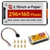 Waveshare 2.15inch e-Paper HAT+ (G), Compatible with Raspberry Pi 5/4B/3B/Zero/Zero W/Zero 2W/Pico/Pico W/Pico WH, 296x160, Red/Yellow/Black/White, SPI Interface E-ink Display with Driver Board
