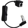 HuaLiSiJi HuaLiSiJ Prolunga Cavo Ethernet Cat 6e con Interruttore On/Off 1000 Mbps 90 gradi Cavo di Prolunga RJ45 Maschio Femmina per Cavo Ethernet Cat6/Cat5e/Cat5 (Incurvato verso l'alto, 0.6 m)