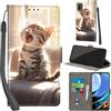 PHINIENLAND Cover per Xiaomi Redmi Note 9 4G / Redmi 9T Case PU Pelle Custodia [Kickstand] [Chiusura magnetica] [Slot per Schede], Portafoglio Flip Custodia per Redmi 9 Power,Gatto