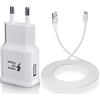 Kayshow Adaptive Caricatore Rapido e Nylon USB-C Cavo di Ricarica 2M, USB Caricabatterie Power Bank Tipo C Cavo di Ricarica Veloce Per Samsung Galaxy A13,A14,A20,A51/A54,A33,S21,S20 FE,S10,S9,S8 Plus