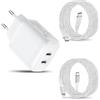 HNGLPOW Caricatore USB C da 25 W per iPad Pro 12.9 11 13 2nd 3rd 4th 5th 6th Generation 2024/Air/Mini 2 3 4 5 6/Apple iPad 5th -11th iPhone 16/16 Pro/Pro Max/15 14 13 12 11 alimentatore di rete con cavo di