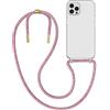 MyGadget Cover per iPhone 12 Pro Max - Custodia con Corda - Case con Cordino Trasparente Antiurto con Laccio | Tracolla - Practical Stylish - Colorato