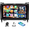 GOHHDL Android 15, 4G+128G GOHHDL Autoradio per Mercedes Benz A/B Class W169 W245 B200 W639 Vito Viano W906 Sprinter, Radio da 9 Pollici 2Din con Carplay Android Auto GPS WiFi BT FM/RDS EQ SWC Retrocamera