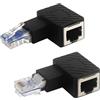 BaZuyunMd 2 connettori angolari RJ45, 90 gradi, adattatore Ethernet maschio a femmina, angolare sinistro e destro, per cavo di rete CAT5 CAT6, compatibile con laptop e router (nero)