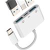 HOYULLI Adattatore da USB C a Dual USB (3 in 1) OTG 3.0 adattatore per caricabatterie di tipo C per iPhone 16 15 Pro Max compatibile con Samsung S25 S24 S23 per iPad Convertitore tablet di connessione per
