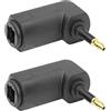 YACSEJAO Mini adattatore audio ottico, confezione da 2 pezzi, 90 gradi, placcato oro 24 K, Toslink a jack da 3,5 mm, cavo audio ottico S/PDIF