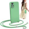 BEENTRYS Cover con Cordino per Xiaomi Redmi Note 11 Pro/Note 11 Pro+/Note 12 Pro 4G Custodia,Silicone Liquido Cellulare Girocollo Sottile TPU Antiurto Protettiva Custodia Regolabile Collana-Menta
