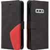 Fatcatparadise Cover per Samsung Galaxy S10E, Flip Caso in PU Pelle Case Cover Libro Portafoglio Protettiva Custodia con TPU Antiurto,[Kickstand][Slot per Schede][Chiusura Magnetica] (Nero)