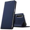 Verco case per Sony Xperia 5 II Cover, Custodia a Libro Pelle PU per Sony Xperia 5 II Booklet Protettiva [magnetica integrata], Azzurro