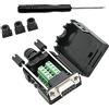 SHANFEILU DB9 Connettore breakout al cablaggio Terminale senza saldatura RS232 D-SUB Adattatore seriale femmina 9pin Port Board nucleo in gomma nera con custodia cacciavite bulloni lunghi