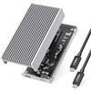 GEWOKLIY Alloggiamento SSD M.2 NVMe da 40 Gbps, alloggiamento esterno in alluminio USB C compatibile con Thunderbolt4/3 8 TB SSD adattabile, lettore SSD PCIe Gen4 M.2 compatibile con chiave M B+M (MC40-Silver)