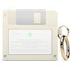 elago Custodia Floppy Disk compatibile con Airpods 3a Generazione Cover Case, Moschettone Incluso, Resistente Agli Urti, Protezione Completa, Supporto Ricarica Wireless (Bianco Classico)