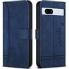 Bravoday Cover per Google Pixel 7A 5G, Flip Custodia in Pelle PU Portafoglio Custodia per Google Pixel 7A 5G, con Slot per Schede, Blu