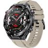 GIOPUEY Cinturini Compatibile con Huawei Watch Ultimate 2, Morbido Silicone Cinturino [Resistente all'Usura] [Traspirante] - DarkBeige