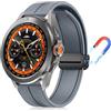 PaceBid 22mm Silicone Cinturino per Xiaomi Watch S5/S4 47mm/S4 Sport/S3 | per Xiaomi Redmi Watch 5 Active/5 Lite/S1 Pro/S1 Active,Watch5/Watch2/2 Pro, 22mm Silicone Magnetico Watch Band, Grigio