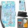 Haninsuze Cover per Samsung Galaxy A15 4G/5G Custodia Cover Pelle Libro Portafoglio con Porta Carte Magnetica Protezione Antiurto Cuoio Flip Case Custodia Cover per Samsung A15, Torre
