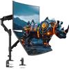 STANDOPIA Supporto per doppio monitor da 17 a 40 pollici, sostiene fino a 12 kg, bracci per monitor per il posizionamento verticale/parallelo, con base a morsetto/gommino, montaggio VESA 75/100 mm
