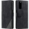 SONWO Cover per Realme 7 / Realme Narzo 20 PRO, Flip Caso in PU Pelle Case Cover Portafoglio Custodia per Realme 7 / Realme Narzo 20 PRO, [Kickstand] [Slot per Schede], Nero