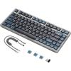 AJAZZ Tastiera meccanica AJAZZ AK832, tastiera wireless a basso profilo al 75%, supporta Bluetooth 5.1, 2.4G e connessione cablata, tastiera ultrasottile, Air75, compatibile con Windows e Mac OS-Blue Switch
