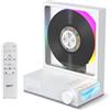 bodymaster HOTT - Lettore CD portatile con telecomando, Bluetooth 5.3 Desktop CD Player con luci RGB, lettore CD portatile con altoparlanti HiFi, supporta scheda TF, trascrizione, schermo LED, timer (bianco)