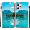 TOMYOU Cover per Xiaomi Redmi Note 12 Pro 5G, barca | Antiurto Protettiva Portafoglio, Slot per Schede, Magnetica, Custodia in Pelle PU, Libro Flip,Funzione Stand