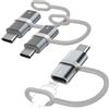 Oliveria Adattatore da Lightning a USB C (3 pezzi) da 36 W, ricarica rapida da Lightning a USB C, con corda anti-perdita per iPhone 15/15 Pro Max/15 Plus, Google Pixel 7/6/5/4, non per OTG/Audio