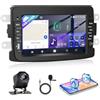 Motorsi 4GB+64GB CarPlay Autoradio per Spring Dacial Duster Captur Sandero con Auto Android, 7 Pollici Car Stereo Touchscreen con Mirror Link,Navigazione GPS,WiFi,Bluetooth,FM/RDS Radio+ Telecamera