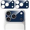 GIOPUEY Pellicola Fotocamera per iPhone 17 PRO, Protettore di Caméra Piattaforma dell'Obiettivo, Vetro Temperato, Protezione Fotocamera - 2 Pezzi Blue