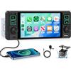 Hodozzy CarPlay Wireless Android Auto Autoradio 1 Din con In-Cell Schermo da 5.1 Pollici con USB Type-C, Compatibile con Bluetooth 5.2, Radio FM, Ricarica Rapida, EQ, Telecamera Posteriore