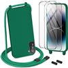 DiDaDi Cover per Samsung Galaxy S22 con Cordino, TPU Corda Silicone Case Bumper Regolabile Shock Absorption Antiscivolo Protettiva Custodia per Samsung Galaxy S22, verde scuro
