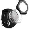 kwmobile 2x Custodia Rigida Smartwatch Compatibile con Amazfit T-Rex 3 Cover - Case Vetro Temperato Orologio Fitness - trasparente/nero