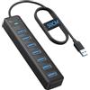 PHIXERO Hub USB, Cavo Lungo 1.5FT Hub USB 3.0 7 Porta, Sdoppiatore USB Porte USB Multiple per PC, Macbook, Mac Pro/Mini, iMac, Surface Pro, XPS, Unità flash USB, Laptop, HDD Mobile, ecc