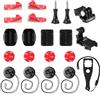 HSU Set di supporto per casco per GoPro Insta 360 e Osmo Action Cameras | Clip a sgancio rapido, supporti adesivi piatti e curvi con piastre adesive 3M, viti, kit di accessori per action camera