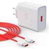 VUOHOEG 100 W Caricatore USB e Cavo USB C per OnePlu Supervooc, Caricatore rapido per OnePls 13 12 12R 11 11R 10T OnePls Ace 3 2 5 Pad Pro OPPO Reno12 Pro/12FS/11F/Find X8 X7 X5 con cavo tipo C 1M adattatore