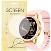 SNHVXLFW [3 pezzi] 9H Pellicola proteggi schermo in vetro temperato compatibile per smartwatch TOOBUR Orologio intelligente donna rotondo DR06 (3 pezzi di protezione)