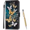 MadBee Custodia Compatibile con Samsung Galaxy J5 2016 / J510, Portafoglio Creativo Colorato Libro Pelle PU Flip Caso Magnetica Supporto Cover per Samsung Galaxy J5 2016 / J510 (Farfalla C)