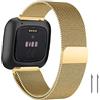ZoRoll Cinturino Compatibile con Fitbit Versa/Versa 2/Versa Lite/Versa SE, Metallo con Cinturino in Acciaio Inossidabile Intrecciato a Rete Compatibile con Fitbit Versa/Fitbit Versa 2 - Oro