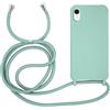 MyGadget Cover per iPhone XR - Custodia con Corda - Case con Cordino Opaca Antiurto | Bumper con Laccio | Tracolla - Practical Stylish - Verde menta