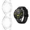 HOMTERN Confezione da 2 custodie per Huawei Watch GT4 41/46 mm, custodia flessibile trasparente in TPU, antiurto, antigraffio, custodia protettiva per lo schermo